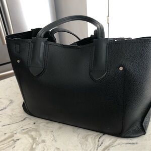 Sleek Black Leather Tote Bag